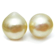 Gold South Sea 9.8mm Drop Pearl pair